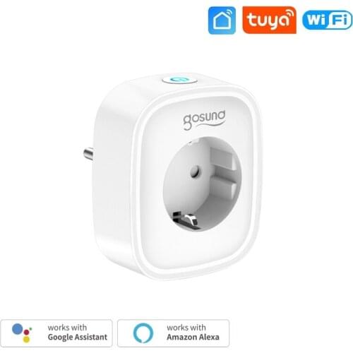 Gosund WiFi Smart Plug White EU Standard 16A Electrical Sockets Power Measurement Timer Outlet Works With Alexa Google Home