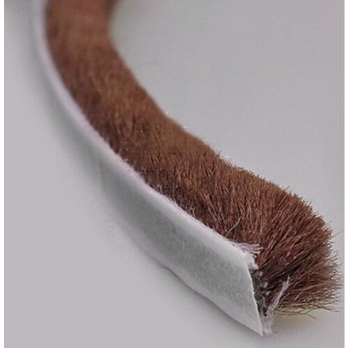 10m Doors Window Soundproof Seal Strip Bottom Bristle Self-Adhesive Foam Rubber Weatherstrip Windows Sealed Door Collision Strip