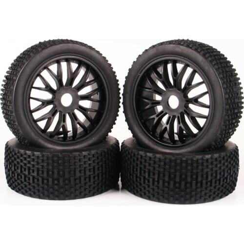 IN STOCK RC 4Pcs 1:8 Buggy Tires&Wheel 17mm Hex For HSP HPI Traxxas Off-Road Model Car