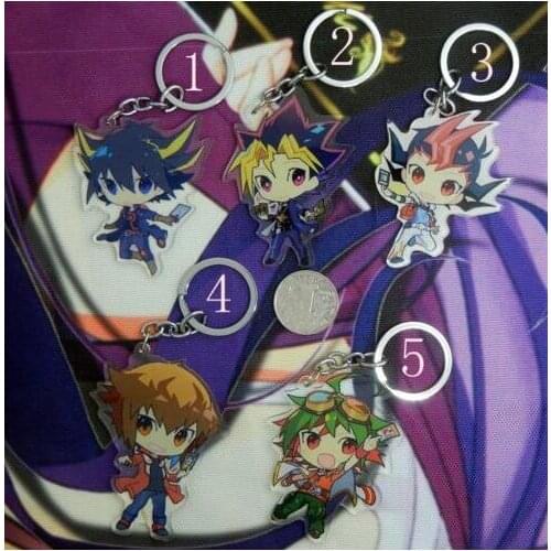 YGO Yu-Gi-Oh Yugi Muto Yusei Fudo Jaden Yuki Keychain Keyring Strap Lovely Pendant Thoughtful Gift HOT