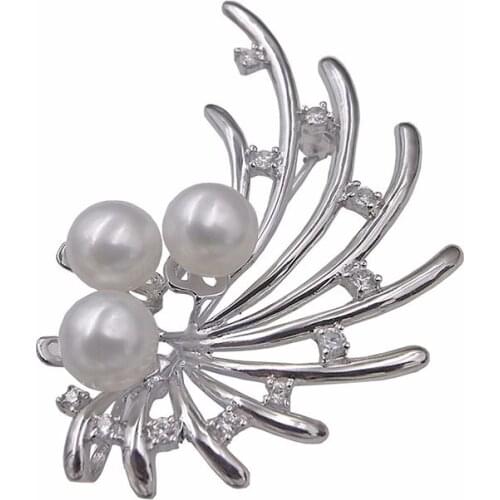 2016 Sinya mother vintage brooch made by 925 sterling silver and genuine freshwater pearl fine jewelry hot sale