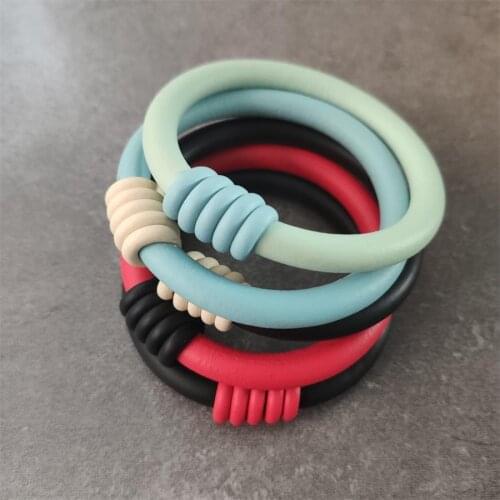 New Punk Style Chain & Link Bracelets Women Rubber Charm Bracelets Handmade Fashion Bracelet Street wear Jewelry