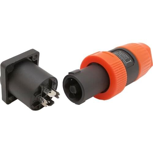 1Set 4 Pole 4 Pin NL4FC Male Twist Lock Speaker Audio Cable Plug 4 Core Speakon Female Jack Socket Loudspeaker Connectors