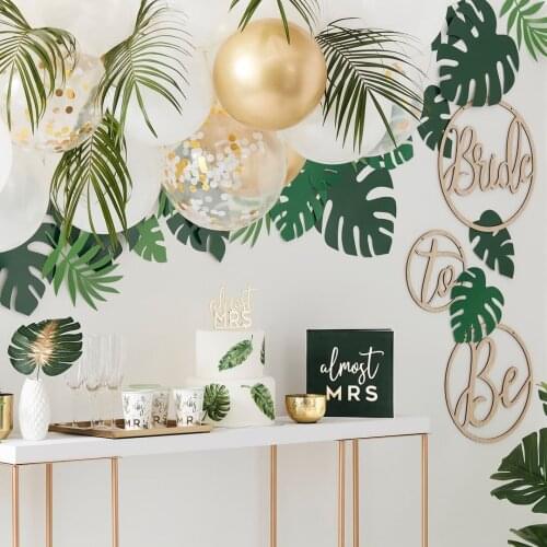 1 set Green Artifical Palm leaves Tropical Hawaii Turtle Leaf for Kids Birthday Jungle Party Flamingo Summer Party Decoration