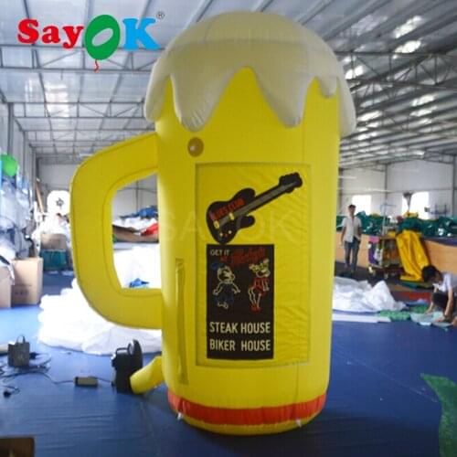 2.5m(8.2ft) High Inflatable Beer Cup, Hot Selling Inflatable Beer Mug for Bars, Oktoberfest and Commercial Activities