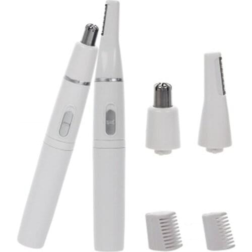 2-in-1 Facial Hair Trimmer Nose and Ear Trimmer Hair Shaver Trimmer Eyebrow Scraper Safe Face Care Razor Cleaner Trimmer for Men