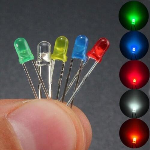 300Pcs F3/F5mm LED Diode 5 mm Assorted Kit White Green Red Blue Yellow Orange Pink Purple Warm white DIY Light Emitting Diode