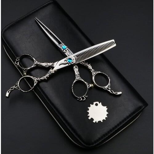 6 Inch Professional Hairdressing Scissors Hairdresser Modeling Tools Salon Barber Scissors Hair Shears Set Sapphire Models