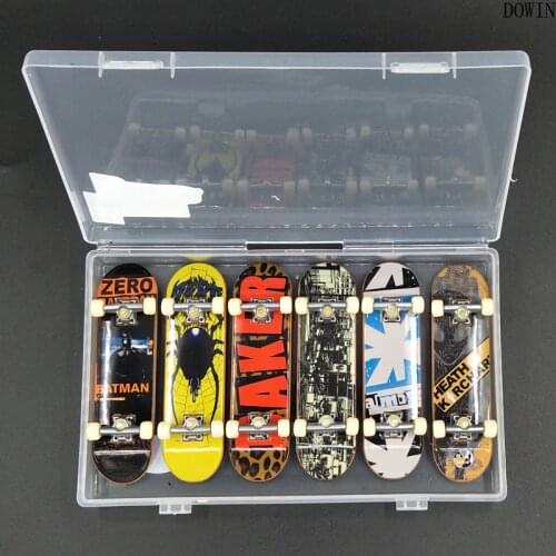 6pcs/set Creative Graffiti Finger Skateboard Mini Plastic Fingerboard Anti Stress Hand Wrist Finger Exercise Toy Child Gift