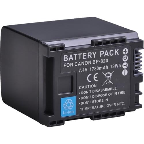 1pc 1780mAh BP-820 BP820 Camcorder Battery for Canon BP828 BP 820 G/X Series VIXIA, HF G30,XA20,XA25 Batteries