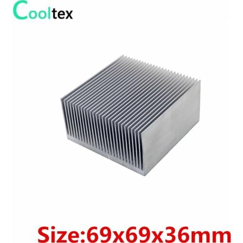 10pcs/lot) 69x69x36mm Aluminum heatsink radiator for electronic Chip LED Heat Sink COOLER cooling heat dissipation