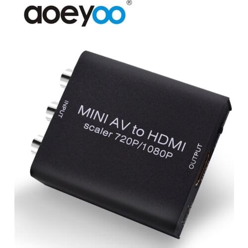 AOEYOO Mini HD Conposite AV CVBS L/R RCA to HDMI Adapter Converter with Audio UPScaler 1080P AV2HDMI Video Converter for HDTV