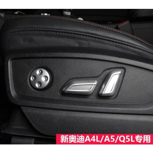 Car accessories 6x Chrome Frame Seat Adjust Button Switch Case Cover Trim For Audi A4L 2020 & A5 2020 & Q5L 2017-2021