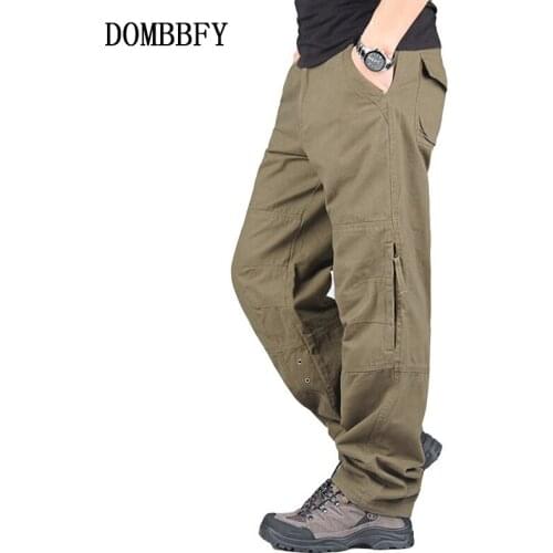 Military Mens Casual Cargo Pants Cotton Tactical Black Work Trousers Loose Airsoft Shooting Hunting Army Combat Pants For Male