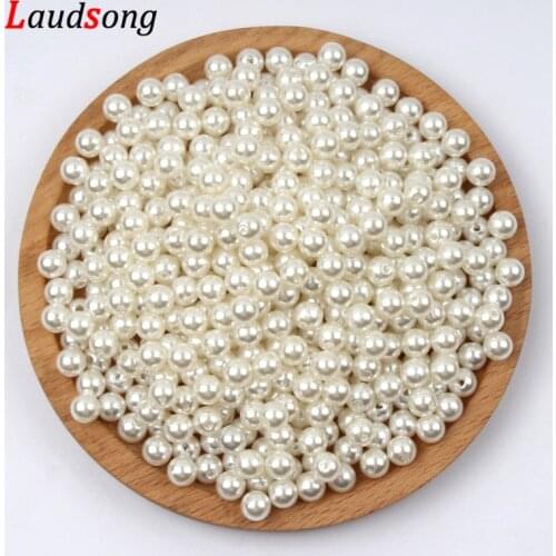 Various Size Beige Pearl Beads Round Spacer Loose Beads For Jewelry Making Diy Necklace Bracelet Charm Jewelry Finding