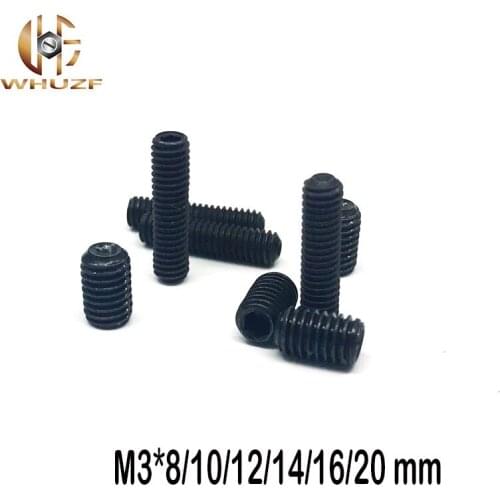 Black Hex Fastener 60pcs M3*8/10/12/14/16/20 mm Metric Thread Socket Cap Head Screw Carbon Steel Screws Nut Headless Nuts