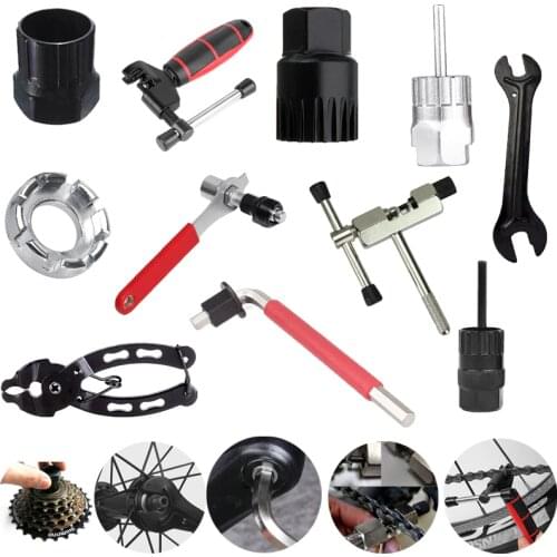 Bicycle Repair Tool Flywheel Remover Socket Bottom Bracket Chain Crank Wheel Extractor Pedal Road Bike Puller Wrench Axle Remove