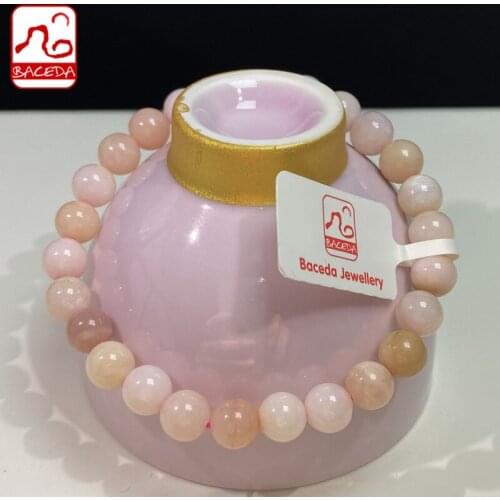 Baceda healing emotions allowing hearts to open to love hidden fears Natural Crystals of Pink Opal Bracelets with Gift Box