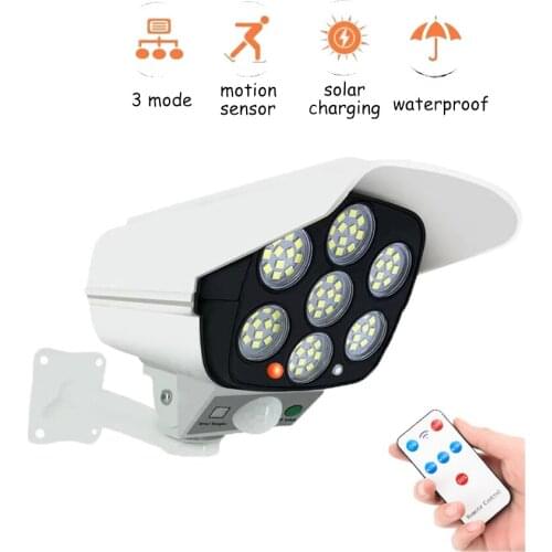 Remote Solar motion sensor lamp Smart Indoor/Outdoor Dummy Surveillance Camera Home Dome Waterproof Fake Security Camera Flashin