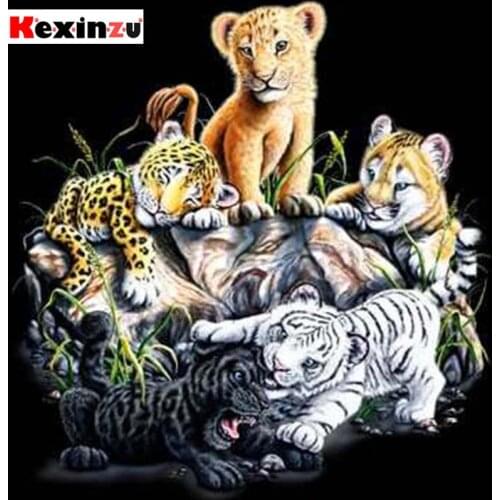 Kexinzu 5D Diy Full Round Square Stone Pearl Drill Diamond Painting Animals Cross Stitch Mosaic Daimond Embroidery Gift 157