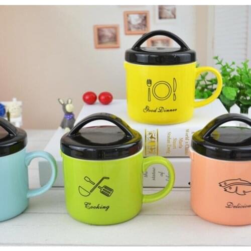 Creative Home Rice Cooker Ceramic Cup Glaze Personality Pattern Mug Couple Coffee Cup for friend Gifts