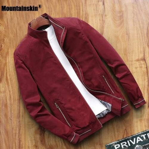Mountainskin Mens Jacket Man Casual Coats Spring Autumn Jackets Warm Slim Fashion Coat Mens Outerwear Clothing EU Size 5XL MT172