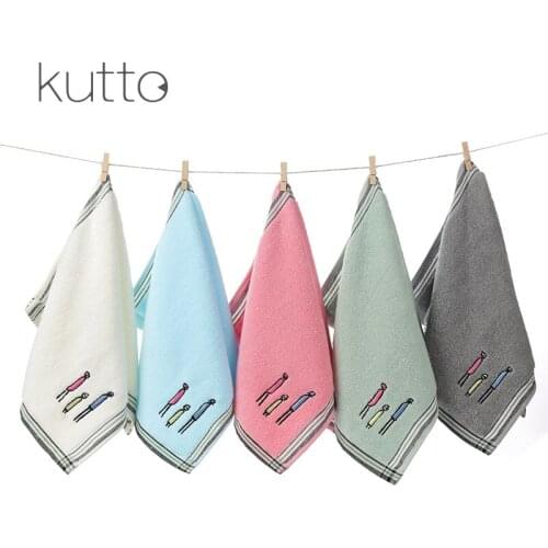 KUTTO Baby Towel 25*50cm Cotton Children Soft Cartoon Face Towel Baby Bath Towel Kids Feeding Wipe Cloth Towel For Newborns