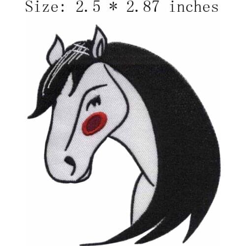 Horse 2.7"wide embroidery patch for muscle/bolsas de fieltro/tissu couleur paillette