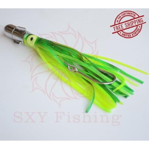 SXYFISHING Metal sea fishing D30 Drag the bait Marine towing hook Tuna bait Metal rotary bait Metal head lure octopus lure