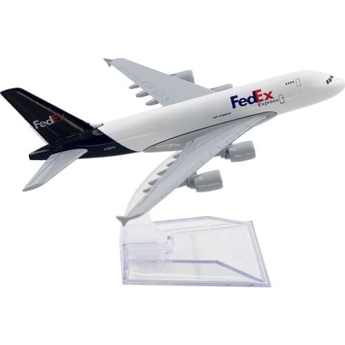 1/400 Scale Aircraft Airbus A380 FedEx Express 16cm Alloy Plane Model Toys Children Kids Gift for Collection