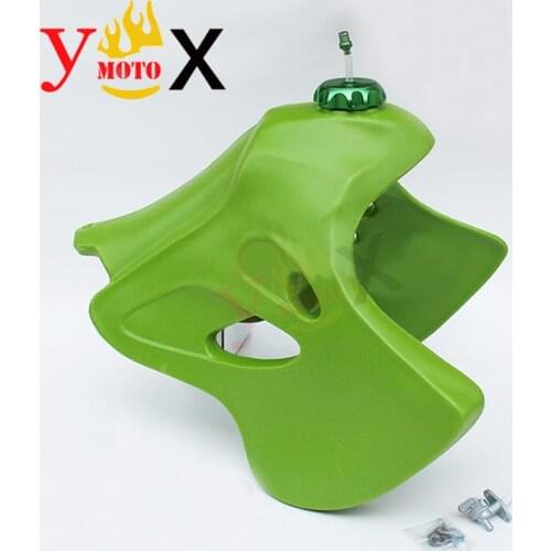 Motorcycle ABS 4 Gallon Green Fuel Gas Tank W/ CNC Cap Cover For Kawasaki KLX 250 1993-1996 93-96 KLX 300 1997-2008 97-08