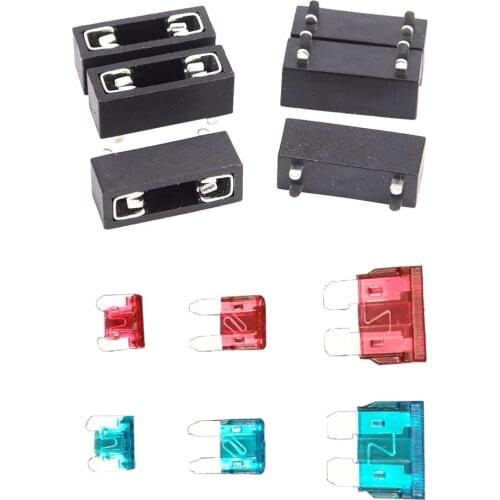 Pack of 6 Fuse PCB Panel Mount Holder 6 x 20mm + 10A 15A Mini Small Medium Fuse