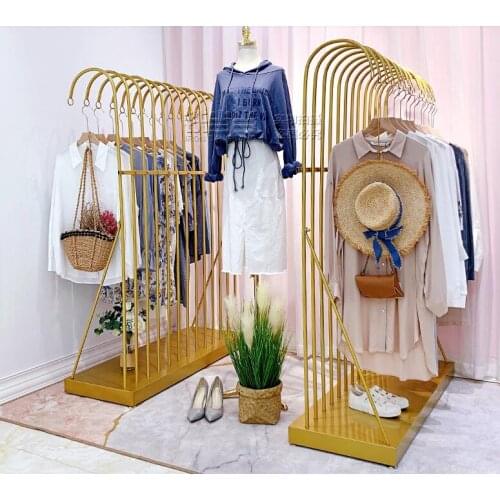 Clothing display rack floor-standing golden simple high-end combination hanger womens clothing store model props Nakajima shelf
