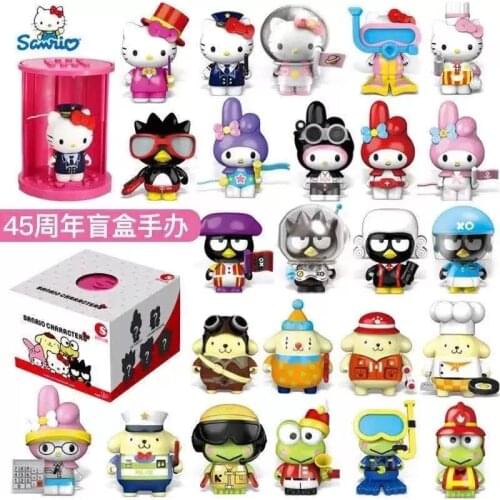 Hello Kitty Official 45th Anniversary Blind Box Classic Anime Figure Childrens Collection Toys