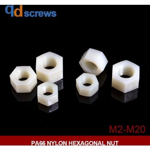 PA66 M2M2.5M3M4M5M6M8M10M12M14M16M18M20 plastic nylon hexagonal nut