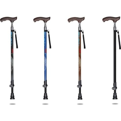 219G Ultralight Carbon Fiber Wood T-handle Walking Sticks For Tourism Cane Trekking Nordic Walking Pole Hiking Crutches Outdoor