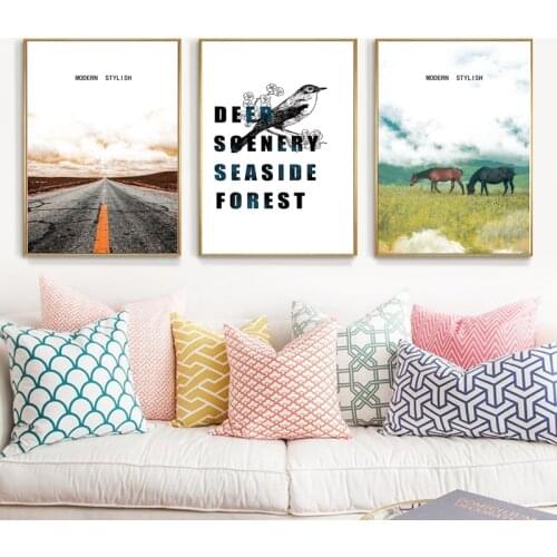 Landscape Wall Art Picturer Modern Highway Nordic Scenery Canvas Painting Posters and Printsfor Living Room Home Decoration