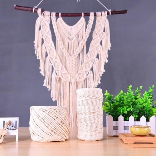 White Beige Cotton Twisted Cord Rope DIY Home Textile Craft Macrame String Handmade Decorative Accessories DIY 1/2/3/5/6/8mm