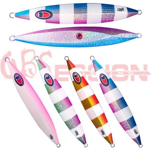 OBSESSION Slow Sinking Metal Jig lure 100g 150g 200g 1pcs 4pcs Lead Bait Artificial luminous boat fishing lure Fast Jigs tackle