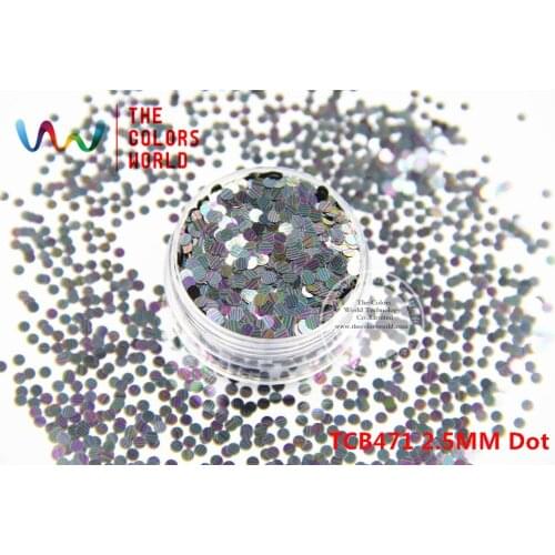 TCB471 Round Dot Shape pattern colors 2.5MM Size glitter spangles for nail Art and other DIY decoration