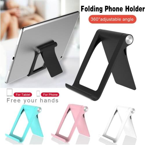 Universal Mobile Phone Holder for Samsung iPhone Xiaomi Foldable Smartphone Desk Mount Bracket ABS Desktop Tablet Stand for iPad