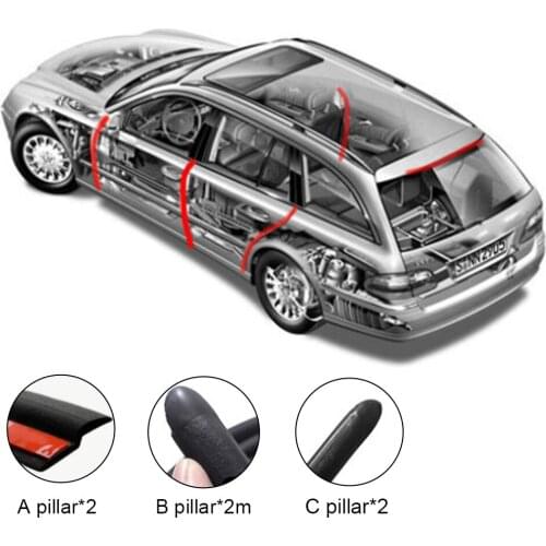 Car Door Seal Strip Rubber Strip Anti-Aging Noise-Reduction Sealing Strip Dust-proof Sealant for A B C Pillars Car Accessories