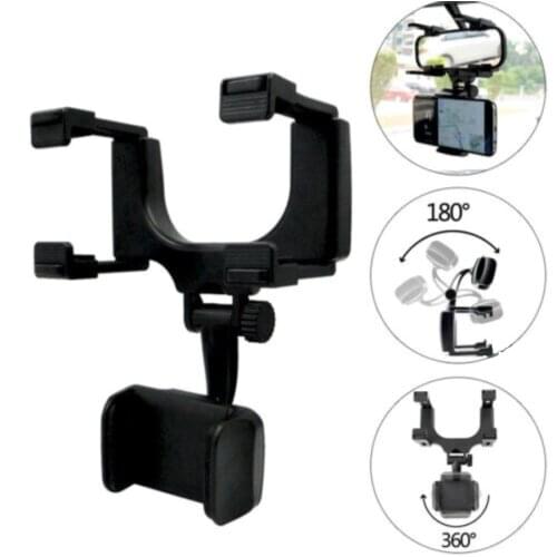 Rotatable Adjustable Car Rearview Mirror Phone Holder Universal GPS Mounts Hanging Bracket Car Phone Clip Holders