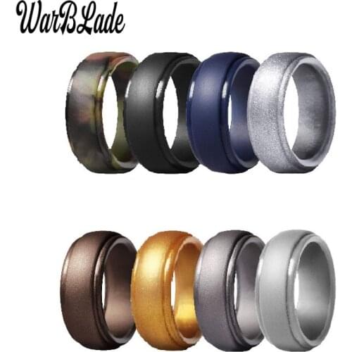WBL New Men Silicone Rings 7-14 Size Hypoallergenic Flexible Men Wedding Rubber Bands 8mm Food Grade FDA Silicone Finger Rin