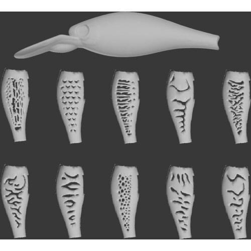 WLure Hard Plastic 3D Stencil for Tiny Minnow Good Action UPM515 V2