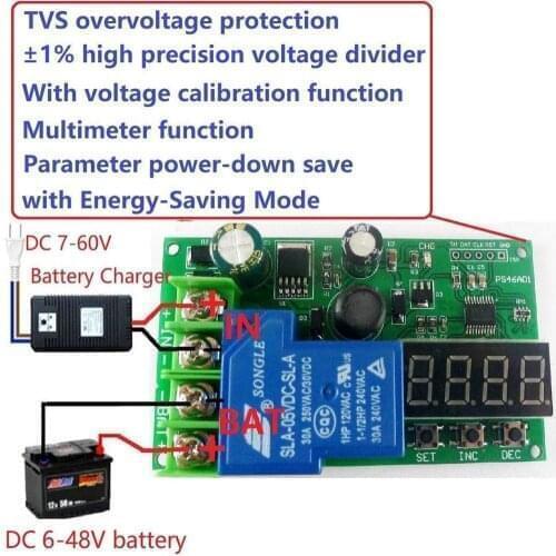 DYKB DC 6V-60v Lead-acid Lithium Battery Charging charger Protection Board UPS Car Solar 9v 12v 24v 36v 48v