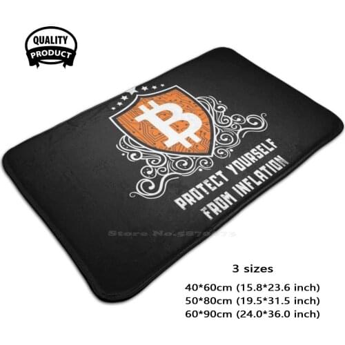 Bitcoin Shield Against Inflation Door Mat Foot Pad Home Rug Bitcoin Bitcoin Shield Blockchain Crypto Cryptocurrency Hodl