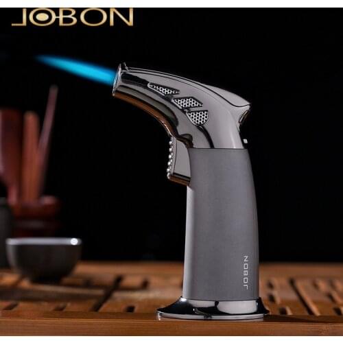 JOBON Inflatable lighter windproof mens straight cigar welding torch cigarette lighter personality creative metal lighter