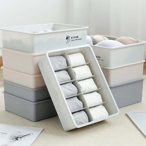 Closet Storage Box Organizer 15 Grids Socks Bra Underwear Organizer Wardrobe Home Plastic Boxes Desktop Wardrobe Plastic Box