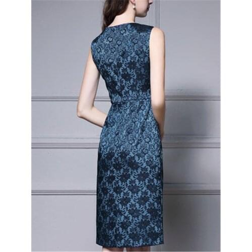 Elegant Women 2020 New Autumn Floral Print Vintage Dresses Office Ladies Formal Work Knee Length Midi Pencil Dress Clothes